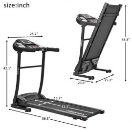 Folding Electric Treadmill Motorized Running Machine Black