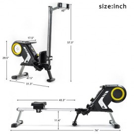 Magnetic Resistance Rowing Machine+Foldable Design 8Level Adjustable Resistance