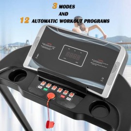 Electric Treadmill Motorized Running Machine Black