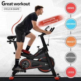 Flywheel Silent Belt Drive Indoor Cycle Bike with Leather Resistance Pad