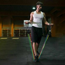11 PCS Set Yoga Pilates Resistance Bands Abs Exercise Fitness Tube Workout Band