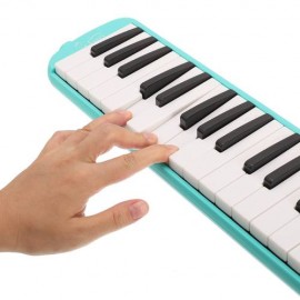 Glarry 32-Key Melodica with Mouthpiece & Hose & Bag Green