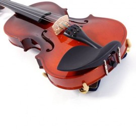 Glarry 4/4 Acoustic Violin Case Bow Rosin Strings Tuner Shoulder Rest Natural