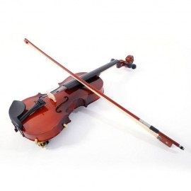 Glarry 4/4 Acoustic Violin Case Bow Rosin Strings Tuner Shoulder Rest Natural