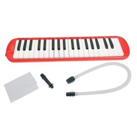 Glarry 37-Key Melodica with Mouthpiece Hose Bag Red