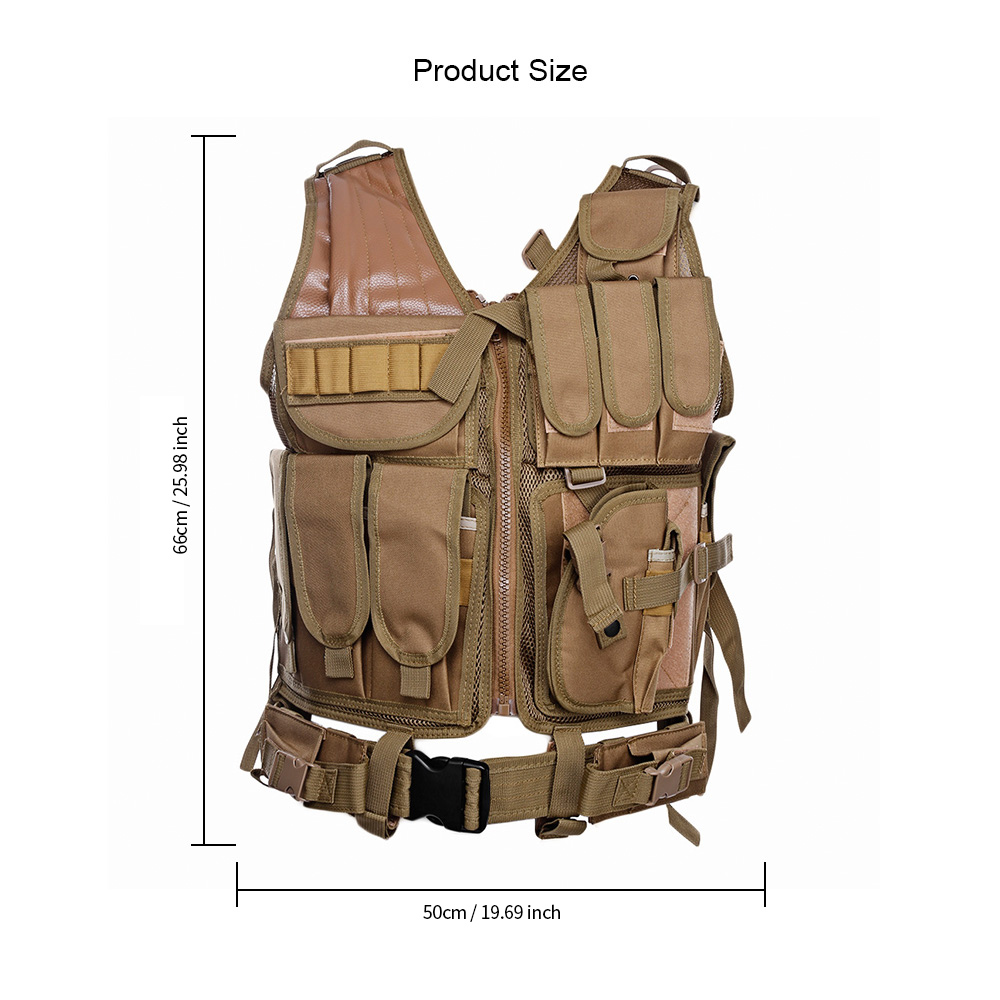Outlife Tactical Paintball Military Swat Assault Shooting Hunting Molle Vest with Holster